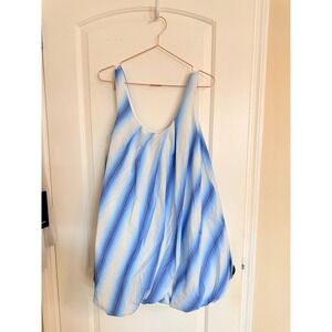 ASOS DESIGN Dress Women Size 8 Blue Striped Bubble Hem Mini Sleeveless